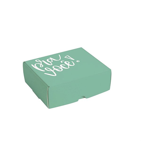 Caixa Para 4 Brigadeiros Prá Você Turquesa 9x9x4,5cm - 100 Un