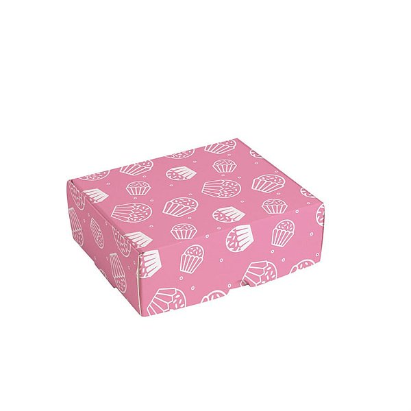 Caixa Para 4 Brigadeiros Rosa 9x9x4,5cm - 10 Un