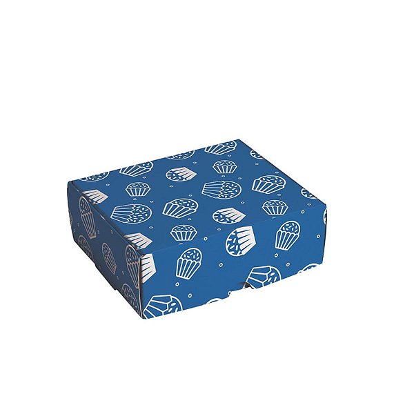 Caixa Para 4 Brigadeiros Azul 9x9x4,5cm - 10 Un