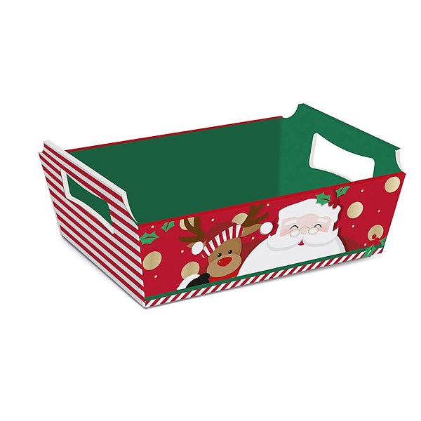 Cesta de Cartão Abraço do Noel P 18X13X7,5 - 1 Un