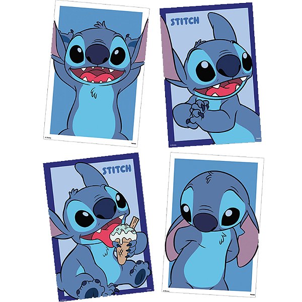 Quadros Decorativos Stitch New - 4 Un