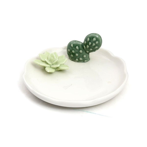 Prato Cacto Branco e Verde Claro P - 1 Un