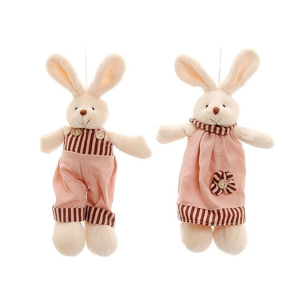 Coelho Roupa Listras Rosa Claro - 1 Un