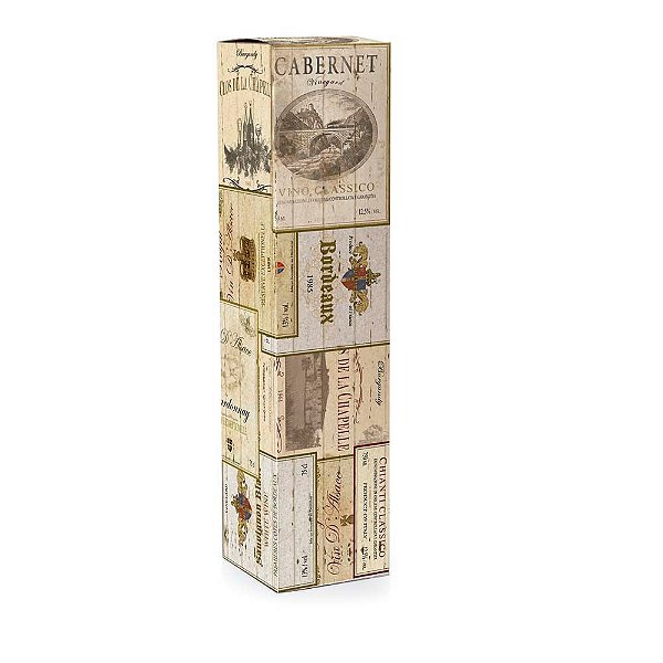 Caixa Vinho Rótulos 8x8x33 - 1 Un