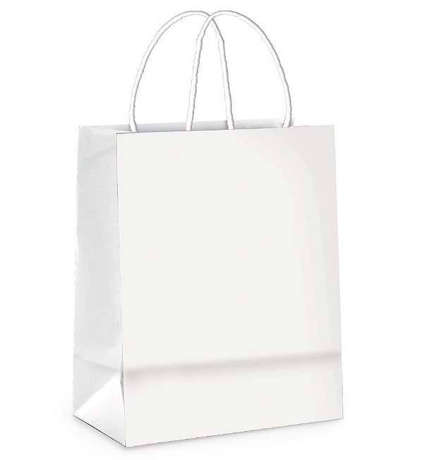 Sacola Papel Branco G 32x26,5x13  - 50 Un