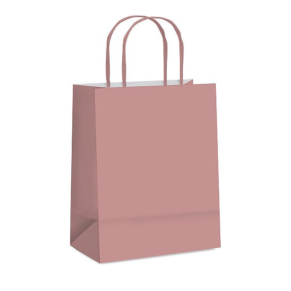 Sacola Papel Rosê Gold m 26x19,5x9,5 - 10 Un