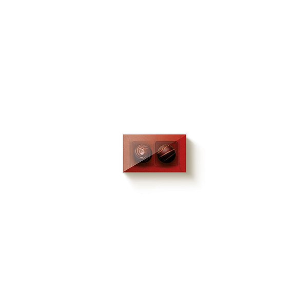 Caixa Retangular com Tampa Pvc para 2 Docinhos Vermelho 8,5x5x4 - 10 Un