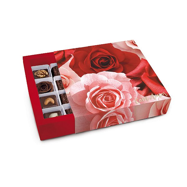 Caixa Quadrada com Luva para 4 Docinhos Belle 9,5x9,5x4 - 1 Un