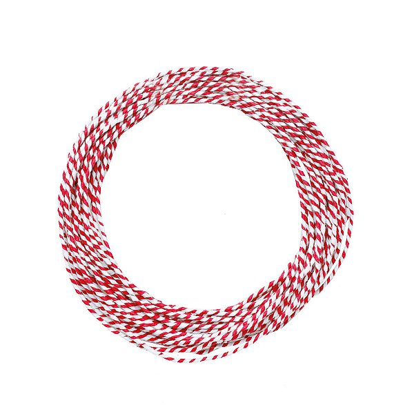 Fio de Papel Decorativo Vermelho/Branco 10m