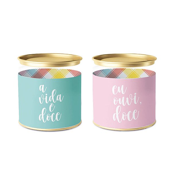 Lata para Bombons Doce Vida Composê 11x9,1cm - 1 Un
