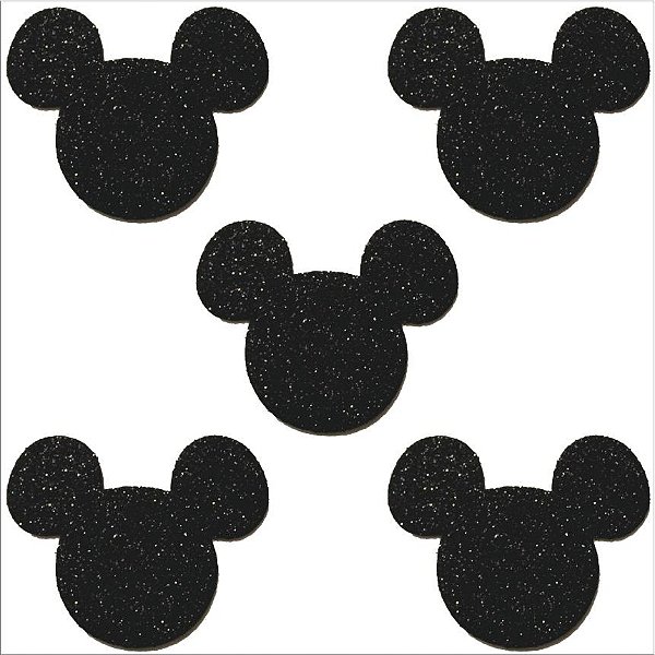 Aplique Glitter para Decoração Mickey Orelhas - 5 Un