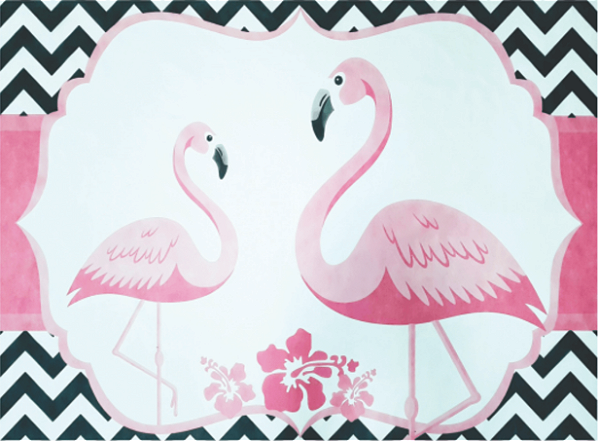 Painel Retangular de TNT para Decoração Festa Flamingo - 1 Un