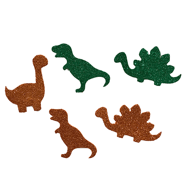 Aplique Glitter para Decoração Dinossauros - 5 Un