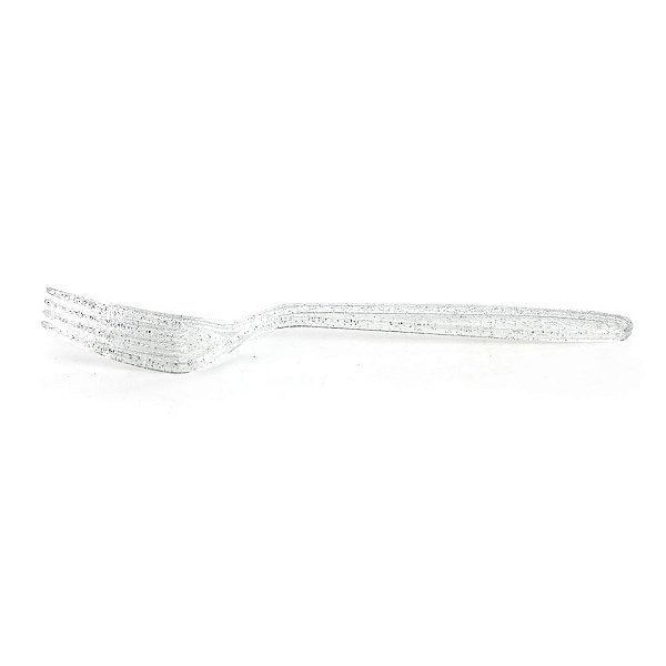 Garfo de Plástico Descartável Glitter Prata - 10 Un