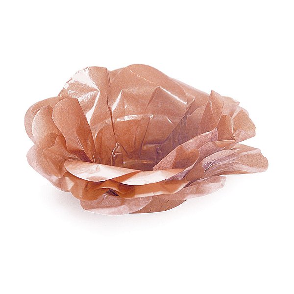 Forminha para Doce Roses sem Folhas Rosê Gold Brilho - 40 Un