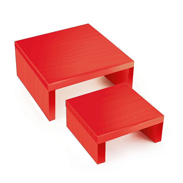Suporte Elevação Quadrado P Vermelho - 2 Un
