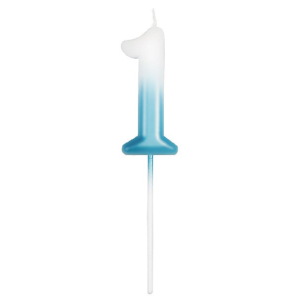 Vela N°1 Pérola Ombre Azul e Branco
