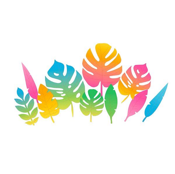 Folhagem Decorativa Festa Havaiana - 10 Un