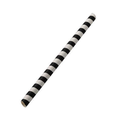 Canudo Papel Milk Shake Preto 12 Unid P - 12 Un