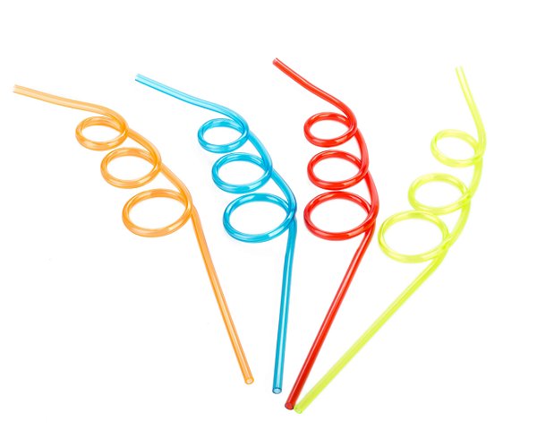 Canudo Espiral Rígido Cores Diversas - 4 Un