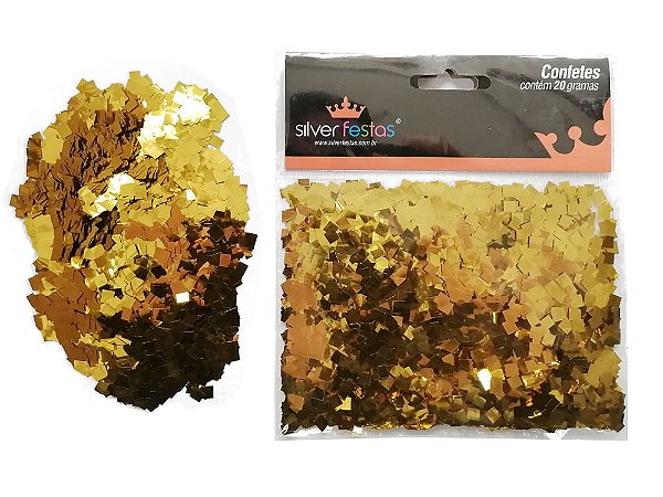 Confetes 20g Mini Quadrado Dourado