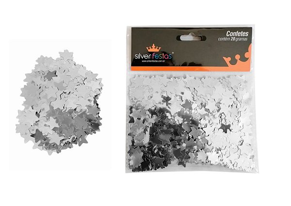 Confetes 20g Estrela Prata