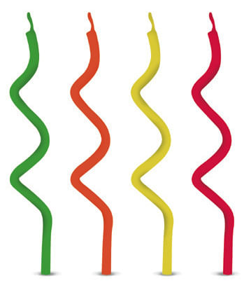 Vela Big Espiral Neon - 4 Un