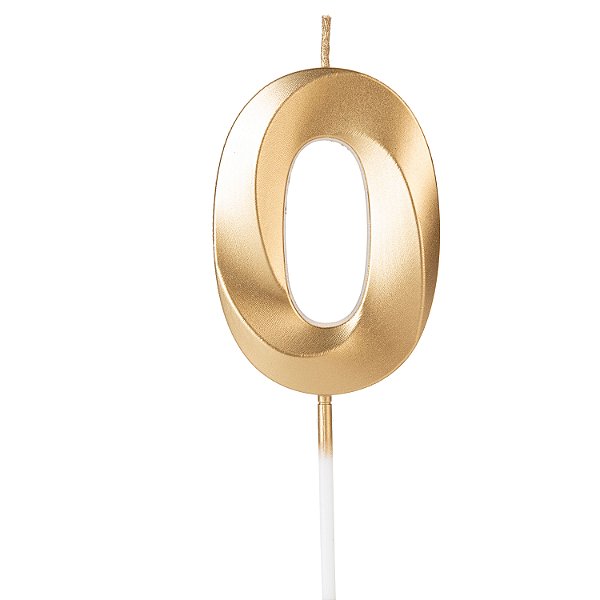 Vela Design Dourada Número 0