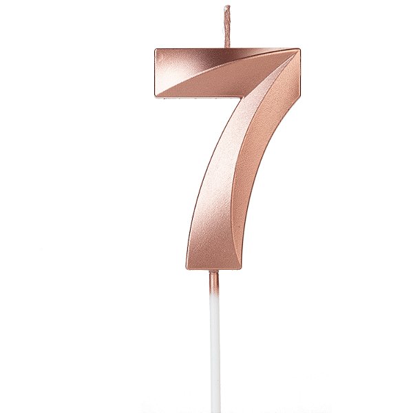 Vela Design Rosê Gold Número 7