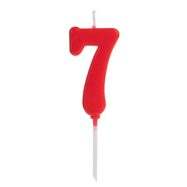 Vela Pick Vermelho Número 7