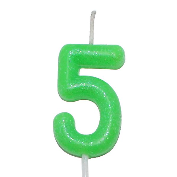 Vela Verde Neon Número 5