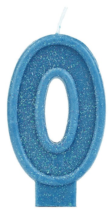 Vela Glitter Basic Azul Número 0