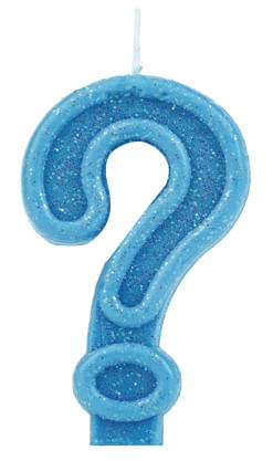 Vela Glitter Basic Azul Interrogação