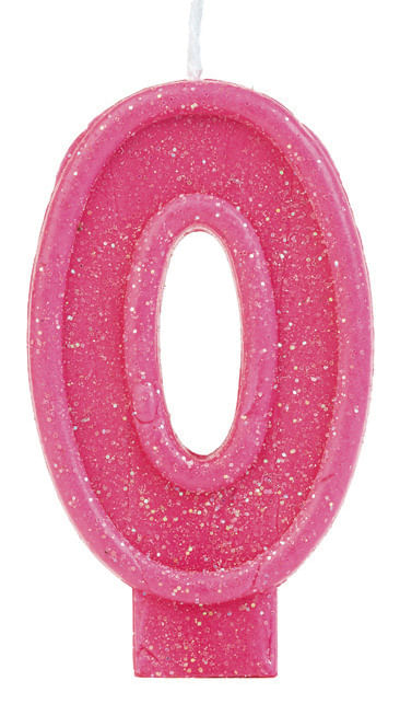 Vela Glitter Basic Rosa Número 0