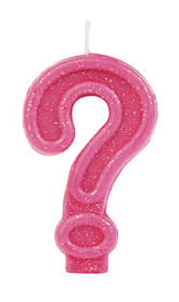 Vela Glitter Basic Rosa Interrogação
