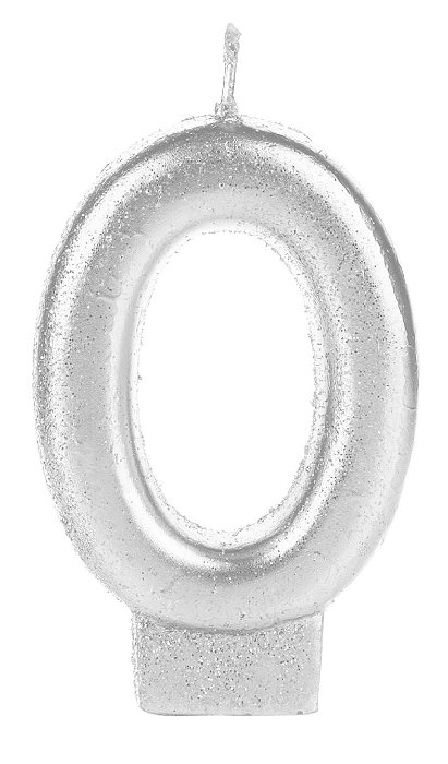 Vela Branca Glitter Número 0