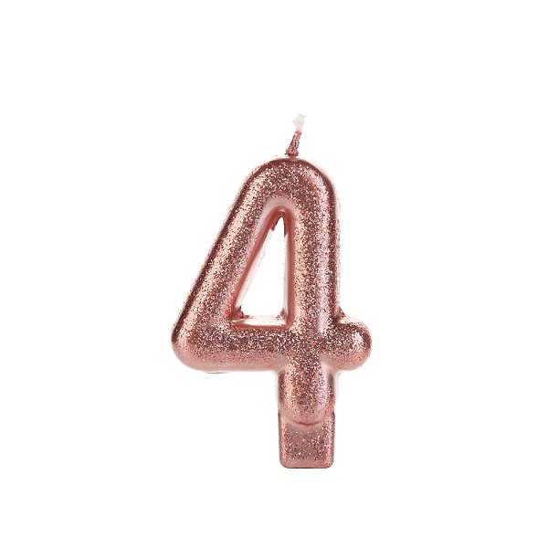 Vela Bronze Glitter Número 4