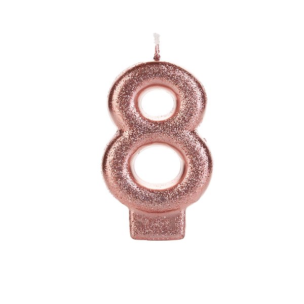 Vela Bronze Glitter Número 8