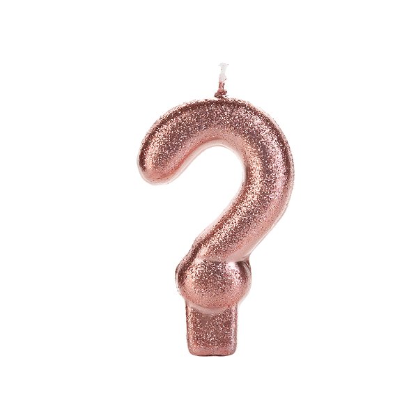 Vela Bronze Glitter Interrogação