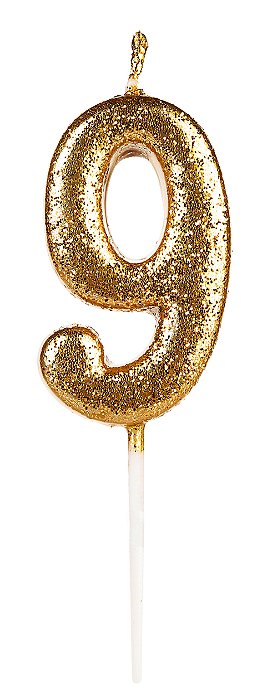 Vela Pequena Dourada Glitter 9