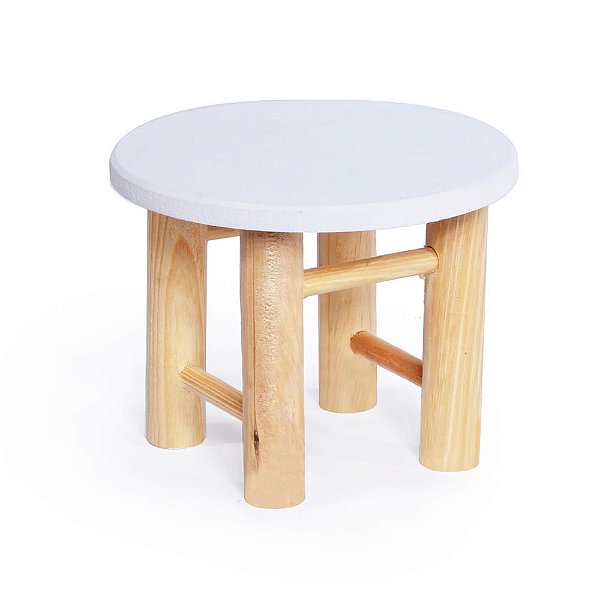 Banco Redondo Branco M 15x15x12 - 1 Un