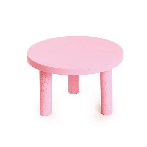 Banquinho de Madeira Rosa P 18x18x10 - 1 Un