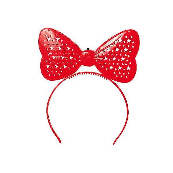Acessório Tiara com Led Laço Vermelho - 1 Un