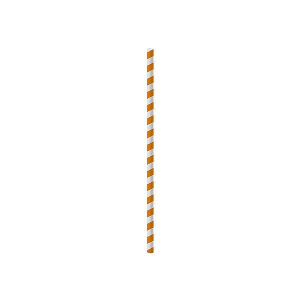 Canudo de Papel Listras Laranja - 20 Un