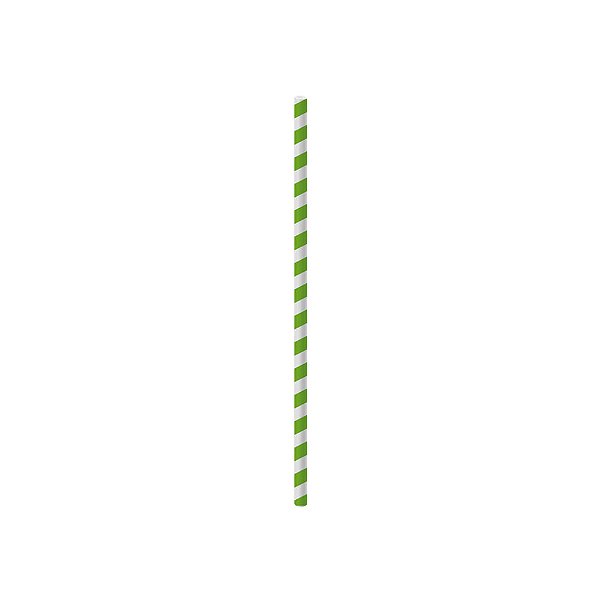Canudo de Papel Listras Verde - 20 Un