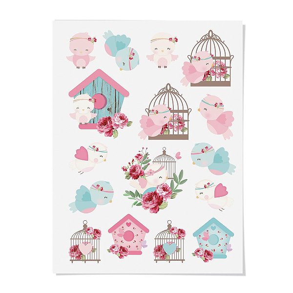 Cartela Transfer para Superfície Lisa Jardim Encantado 2 15x20cm - 2 Un