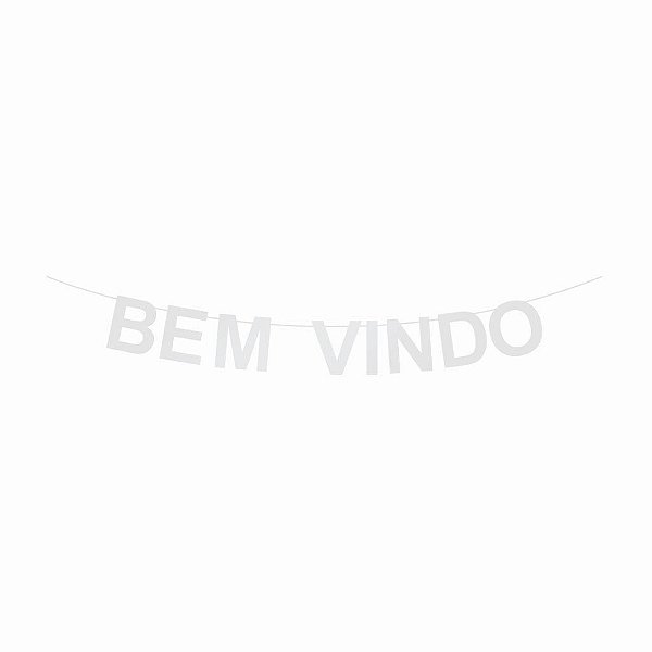 Faixa Decorativa de Madeira Bem Vindo Branco - 1 Un