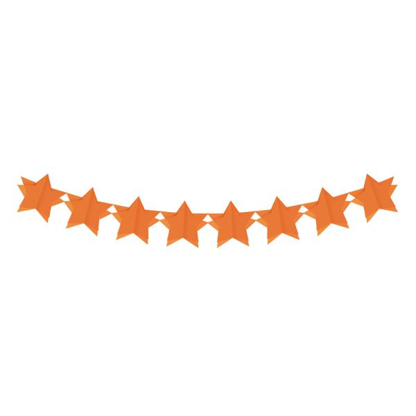 Faixa Decorativa Estrela 3D Laranja 3,60m - 1 Un