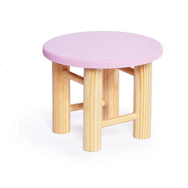 Mini Banco Redondo Rosa 13x13x9 - 1 Un