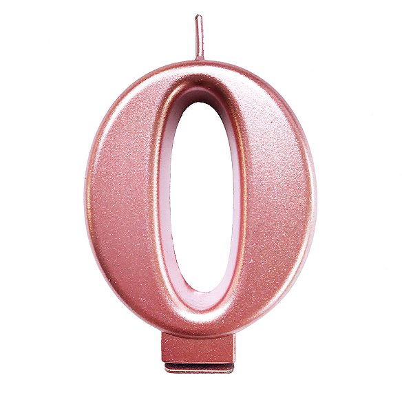 Vela Nº 0 Metalizado Rose Gold - 1 Un